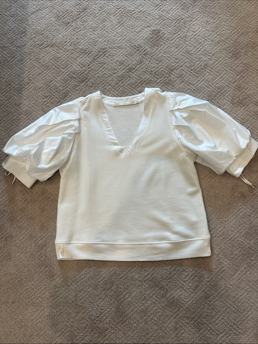 Marie Oliver Cream V-Neck Textured Top